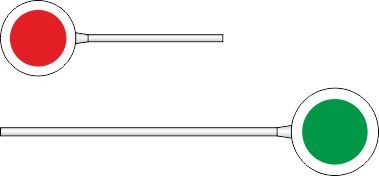 Signalstab Aluminium 310 mm, Länge des Stieles: 400mm, Folie Typ 2 rot/grün