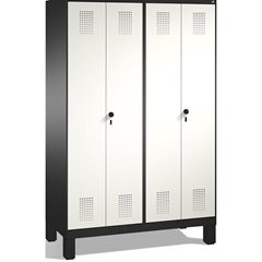 EVOLO Garderobenschrank, zueinander schlagende Türen, 4 Abteile, Abteilbreite 30