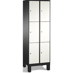 EVOLO Fächerschrank, mit Füßen, 2 Abteile, je 3 Fächer, Abteilbreite 300 mm, sch