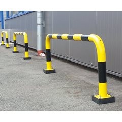Rammschutzbügel, Stahl, Ø 76 mm, für den Außenbereich, HxB 390 x 1000 mm.