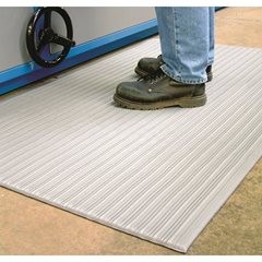 Anti-Ermüdungsmatte Orthomat® Ribbed, Breite 910 mm, pro lfd. m, grau mit Signalstreifen.