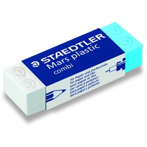 Radierer Mars® plastic combi, Kunststoff, 65 x 23 x 13 mm, blau/weiß