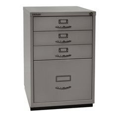 Standcontainer Serie F, 3 Universalschubladen, 1 Hängeregistratur-Schublade, Büg