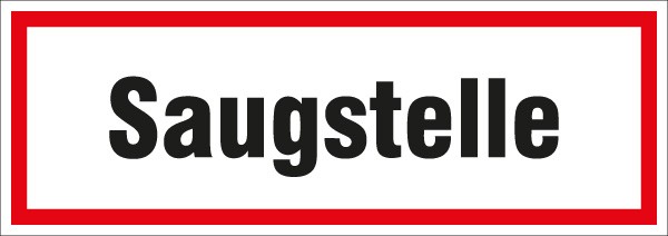 Hinweis-Aufkleber Saugstelle 297x105mm