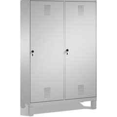 EVOLO Garderobenschrank, Tür über 2 Abteile, mit Füßen, 4 Abteile, 2 Türen, Abte