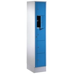 Wäscheausgabeschrank, HxBxT 1800 x 350 x 500 mm, 5 Fächer, lichtgrau / lichtgrau.
