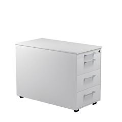Schubladencontainer auf Rollen, HxT 570 x 800 mm, 1 Materialschub, 1 Hängeregistratur, lichtgrau / l