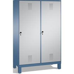 EVOLO Garderobenschrank, Tür über 2 Abteile, mit Füßen, 4 Abteile, 2 Türen, Abte