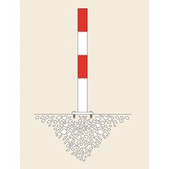 Sperrpfosten Morion, zum Aufdübeln, Ø 90 mm, feuerverzinkt, 2 Ösen.