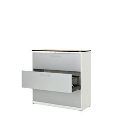 Hängeregistraturschrank, HPL-Vollkernplatte, 3 Auszüge, 3-bahnig, mit Dämpfung,
