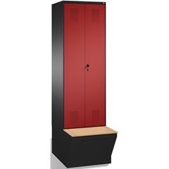 EVOLO Garderobenschrank, zueinander schlagende Türen, mit Aufbewahrungsbox, 2 Ab