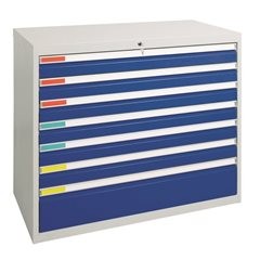 Schubladenschrank, Breite 1000 mm, 7 Schubladen, lichtgrau.