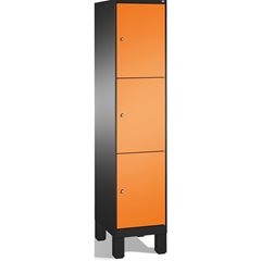 EVOLO Fächerschrank, mit Füßen, 1 Abteil, 3 Fächer, Abteilbreite 400 mm, schwarz