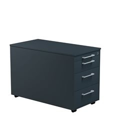 Schubladencontainer auf Rollen, HxT 520 x 800 mm, 3 Materialschübe, anthrazitgrau / anthrazitgrau /