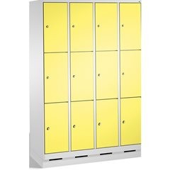 EVOLO Fächerschrank, mit Sockel, 4 Abteile, je 3 Fächer, Abteilbreite 300 mm, li