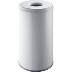 Sicherheitspapierkorb, Stahl, flammhemmend, Volumen 50 l, VE 2 Stk, lichtgrau.