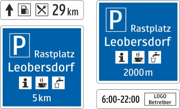 Beschilderung Rastplatz | Alform Ausführung