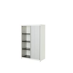 Querrollladenschrank, HxBxT 1516 x 1000 x 432 mm, Stahlplatte, 3 Fachböden, rein
