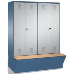 EVOLO Garderobenschrank, zueinander schlagende Türen, mit Aufbewahrungsbox, 4 Ab