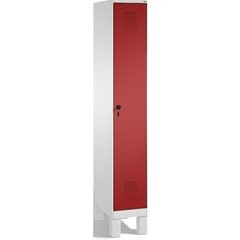 EVOLO Garderobenschrank, mit Füßen, 1 Abteil, Abteilbreite 300 mm, lichtgrau / r