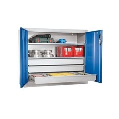 Großraumschrank, HxB 1000 x 1200 mm, Tiefe 400 mm, Türe lichtgrau.