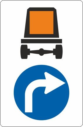 §52/15a-c Vorgeschriebene Fahrtrichtung für Fahrzeuge mit gefährlichen Gütern | Alform Verkehrszeich