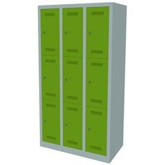 MonoBloc™ Schließfachschrank, 3 Fächer je Abteil, Breite 900 mm, 3 Abteile, 9 Fä