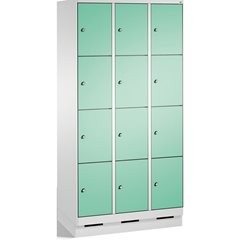 EVOLO Fächerschrank, mit Sockel, 3 Abteile, je 4 Fächer, Abteilbreite 300 mm, li
