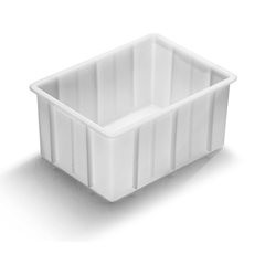 Kunststoff-Stapelbehälter, Volumen 25 l, Außenmaße LxBxH 475 x 340 x 220 mm, weiß.