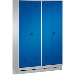 EVOLO Garderobenschrank, zueinander schlagende Türen, 4 Abteile, Abteilbreite 30