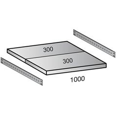 Fachboden für CLEANA-Steckregal, Bodenbreite 1000 mm, Tiefe 600 mm.