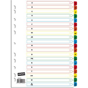 Register, Englisch, A - Z, A4, 20 Blatt, 5farbig