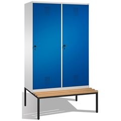 EVOLO Garderobenschrank, mit Sitzbank, Tür über 2 Abteile, 4 Abteile, 2 Türen, A
