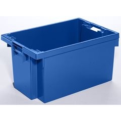 Drehstapelbehälter aus HDPE, Inhalt 50 l, Wände und Boden geschlossen, naturweiß