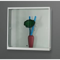 Wandvitrine, Breite 1000 mm, ohne Beleuchtung, HxT 984 x 300 mm, silber.