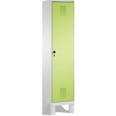 EVOLO Garderobenschrank, mit Füßen, 1 Abteil, Abteilbreite 400 mm, lichtgrau / v