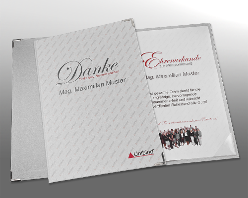 Urkundenmappe A4 in Alu
