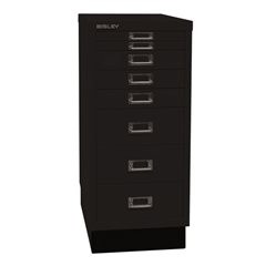 MultiDrawer™ 29er Serie, mit Sockel, DIN A4, 8 Schubladen, schwarz.