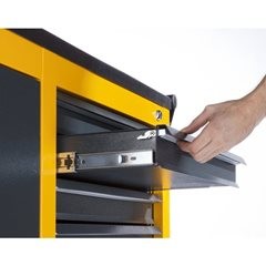 Werkstattwagen JUMBO, mit Vertikalauszug und 6 Schubladen, HxBxT 935 x 900 x 460 mm, enzianblau.