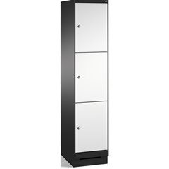 EVOLO Fächerschrank, mit Sockel, 1 Abteil, 3 Fächer, Abteilbreite 400 mm, schwar