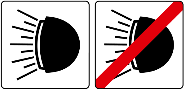 Hinweis für Fahrzeugbeleuchtung im Tunnel Hinweis für Fahrzeugbeleuchtung im Tunnel; Typ 1 URP I Sco