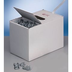 Umreifungs-Set, PET-Kraftband verleimt, Band im Spenderkarton, Metallklemmen, Packmesser, Bandbreite