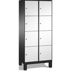 EVOLO Fächerschrank, mit Füßen, 2 Abteile, je 4 Fächer, Abteilbreite 400 mm, sch