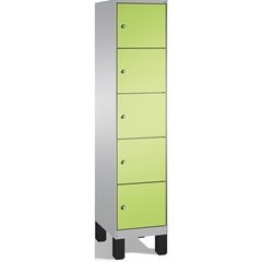 EVOLO Fächerschrank, mit Füßen, 1 Abteil, 5 Fächer, Abteilbreite 400 mm, weißalu