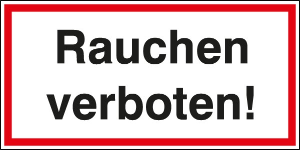 Hinweisschild Rauchen verboten 200x100/1.5mm