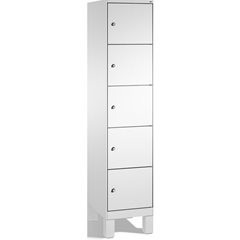 EVOLO Fächerschrank, mit Füßen, 1 Abteil, 5 Fächer, Abteilbreite 400 mm, lichtgr