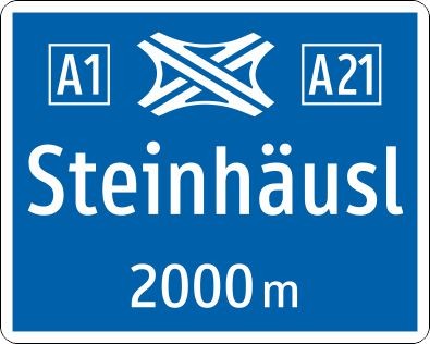 Knotenankündigung Autobahn | Alform Ausführung