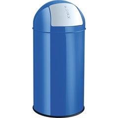 Push-Abfallbehälter, Stahl, selbstschließend, weiß, 30 l, HxØ 650 x 300 mm.