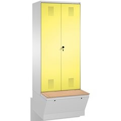 EVOLO Garderobenschrank, zueinander schlagende Türen, mit Aufbewahrungsbox, 2 Ab