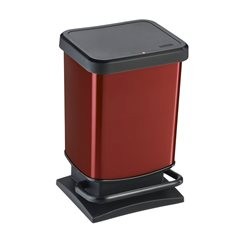 Tretabfalleimer PASO, Volumen 20 l, BxHxT 293 x 457 x 266 mm, rot.